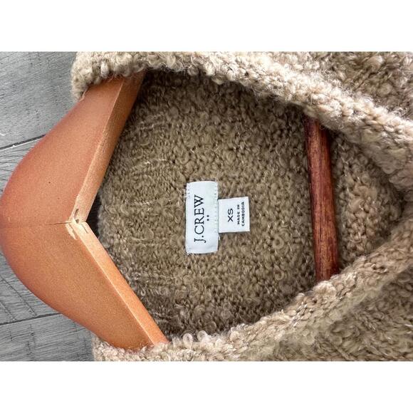 NWOT J.Crew Bouclé Striped Rollneck Sweater Wool/Alpaca Camel Neutral Women’s XS - Picture 7 of 12